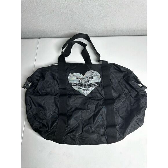 Victoria's Secret Fashion Show London 2014 Carry Tote Duffle Bag Black Silver - Picture 9 of 9